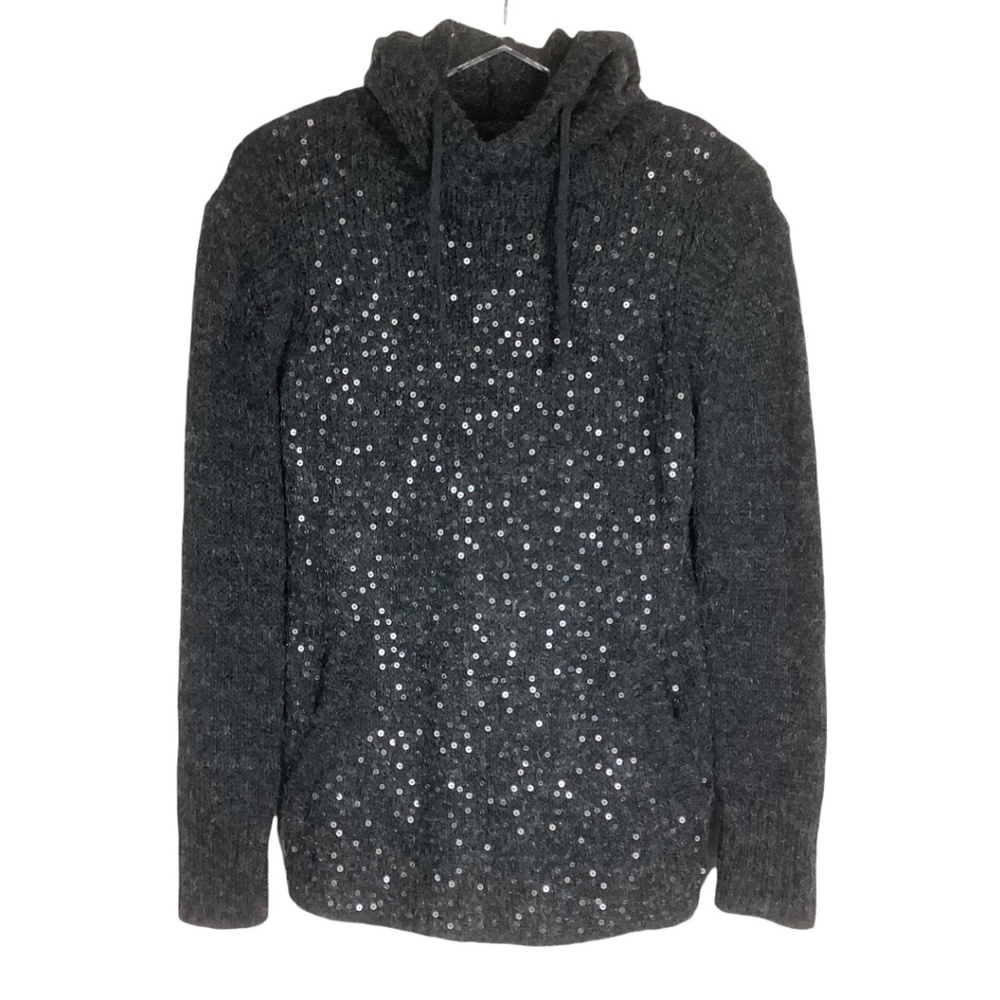 Women's Gray Sequin Sweater
